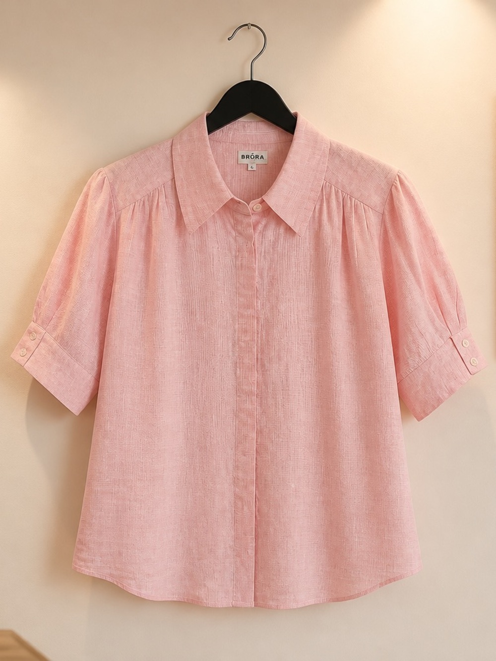 Brora Pink Short-Sleeve Button-Down Shirt